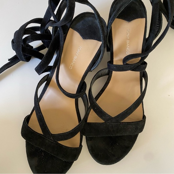 Tony Bianco Amor Block Heels Black Suede - Picture 10 of 12